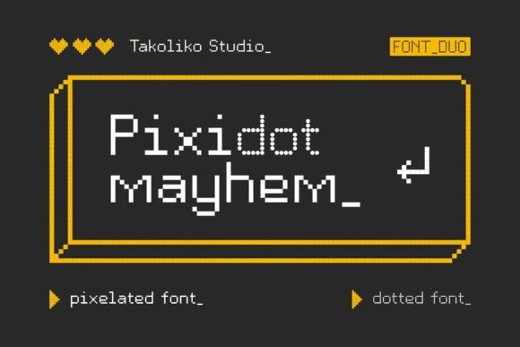 Pixidot Mayhem: The Ultimate Retro Display Font