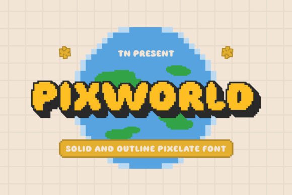 Pixworld: The Pixelated Display Font for Modern Brand Identity